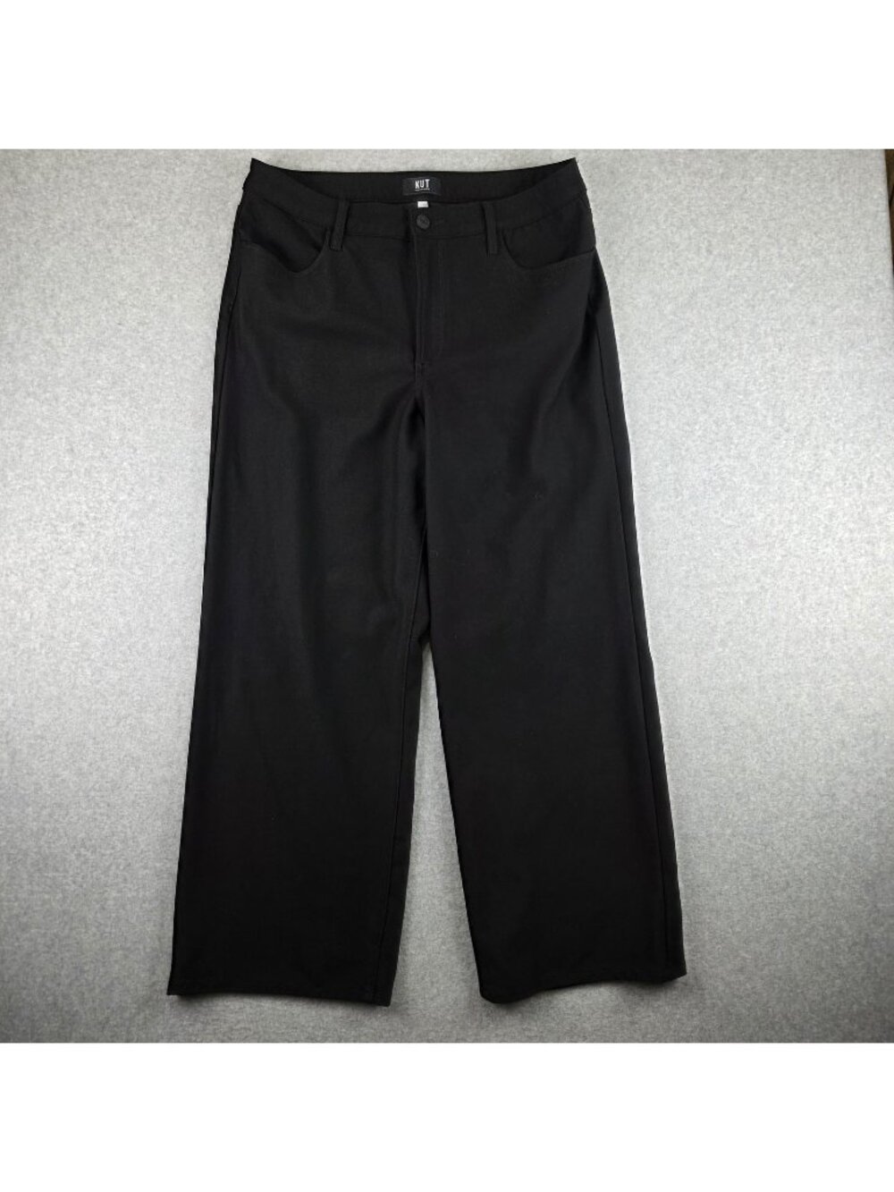 KUT from the Kloth Jodi Wide Leg Pants Womens 14 Black High Rise Stretch